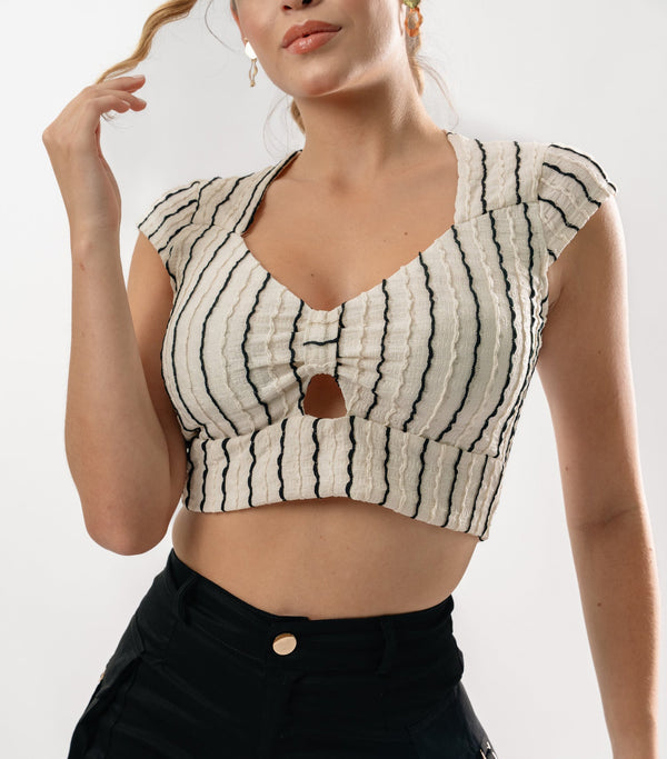 BLUSA CORTA A RAYAS
